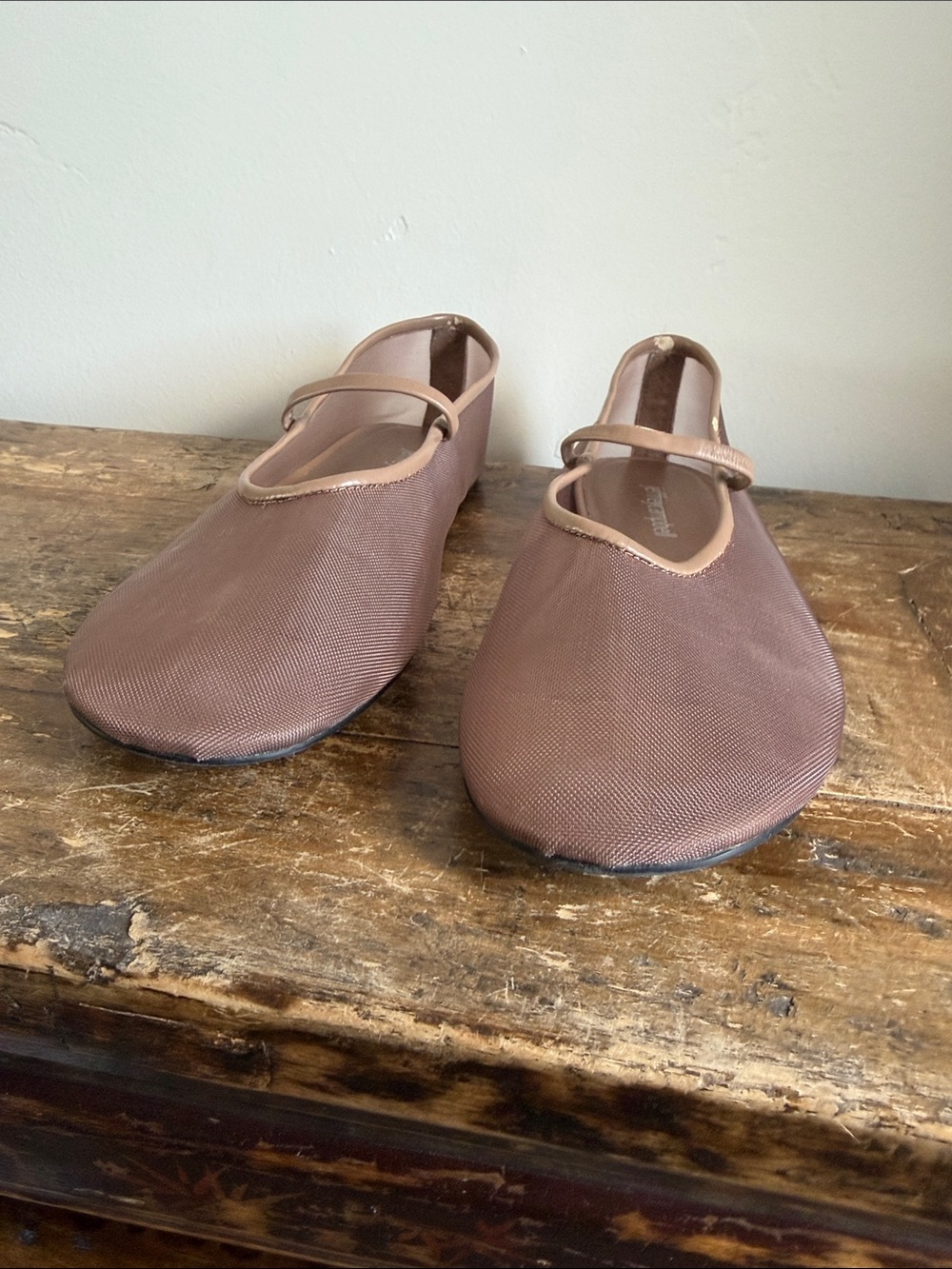 Jeffrey Campbell Taupe Mesh Mary Jane Flats Size 7.5 - Picture 6 of 8